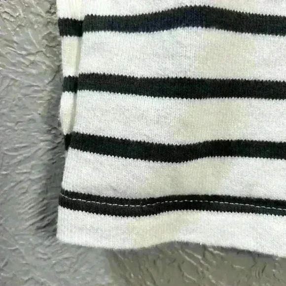 MADEWELL Striped Crop ¾ Sleeve Raw Seam Heavyweight Cotton Sweater Women Small - Picture 10 of 10